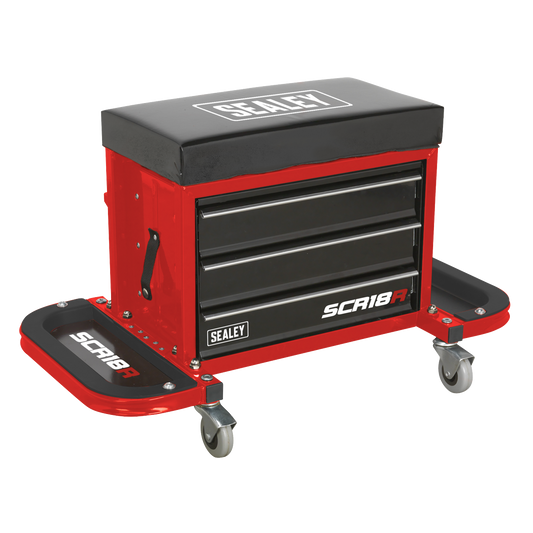 Mechanic's Utility Seat & Toolbox - RED